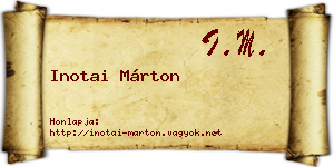 Inotai Márton névjegykártya